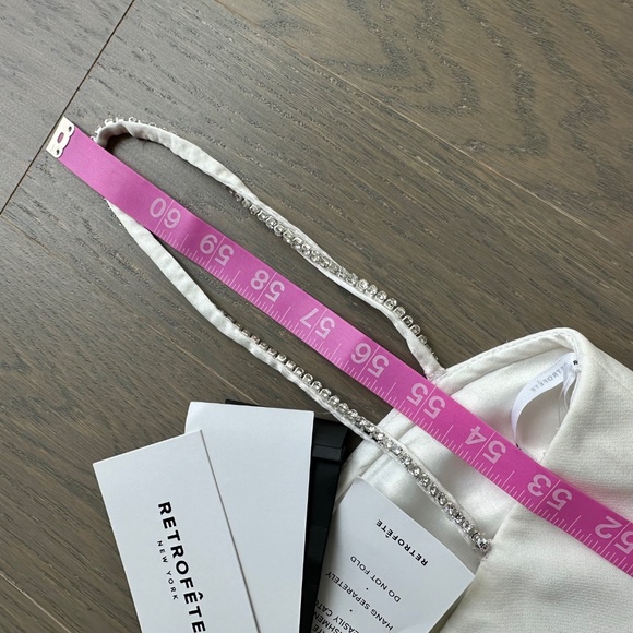 Retrofete SOLENE White Dress Cut Out Pearl Crystal Embellished XS X-SMALL - Picture 13 of 14